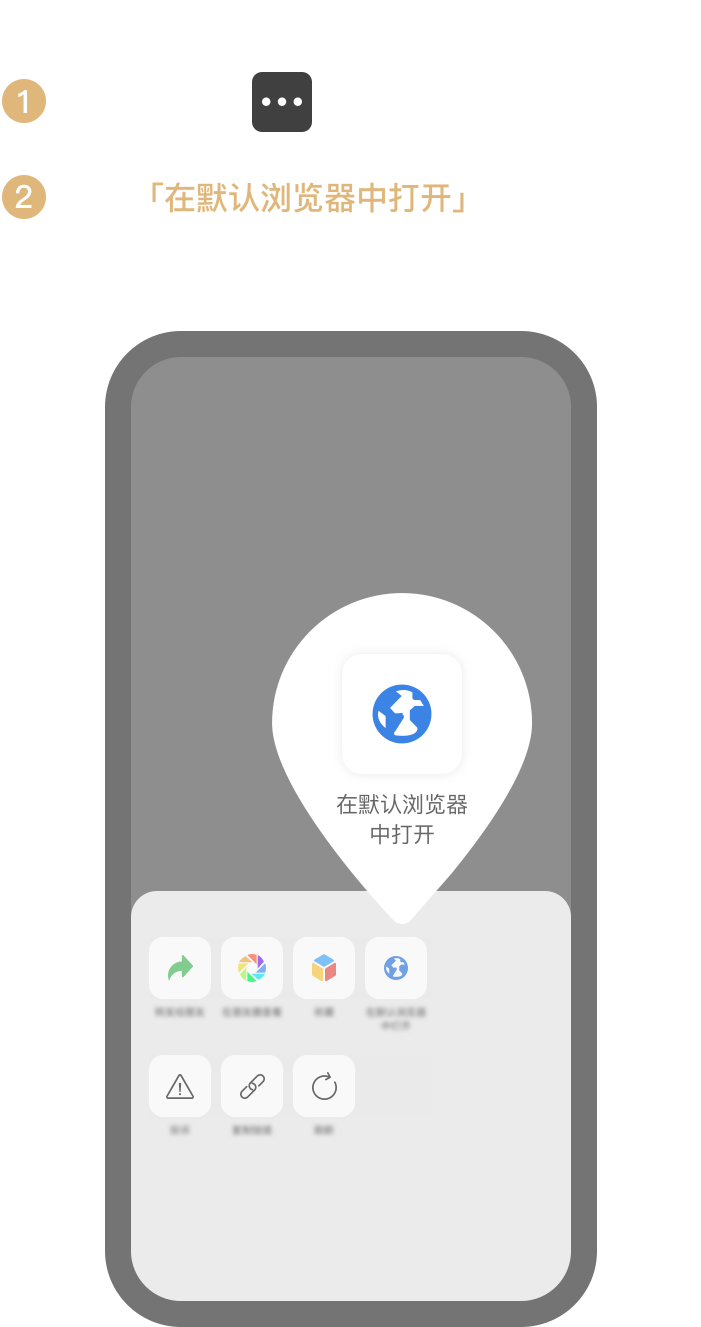 请点击右上角，选择在浏览器打开